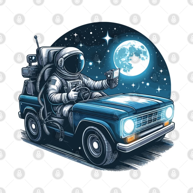 Astronaut Driving A Car by Vehicles-Art