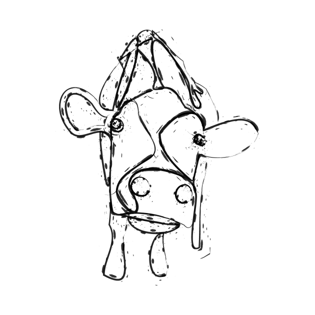 Cow illustration in black and white - Cows - T-Shirt