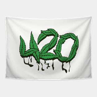 Dripping 420 Weed Leaves Tapestry