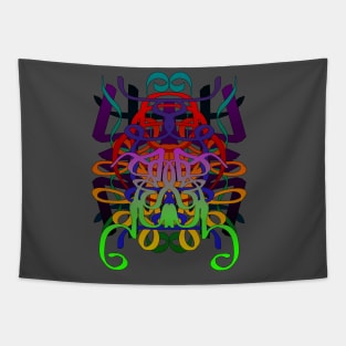 Abstract Symmetrical Colorfull Ribbons Tapestry