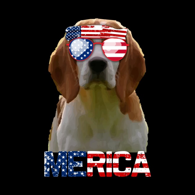 Merica Beagles Dog American Flag 4Th Of July by jrgenbode