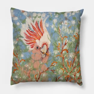 "The Major's Feast" Major Mitchell Cockatoo Pillow