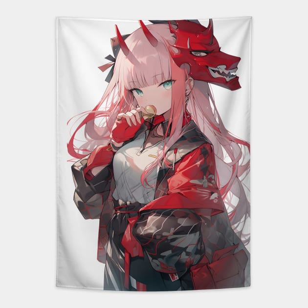 Darling in the Franxx Zero Two in Japanese Kimono Tapestry by cocorf