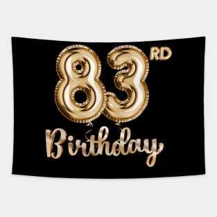 83rd Birthday Gifts - Party Balloons Gold Tapestry