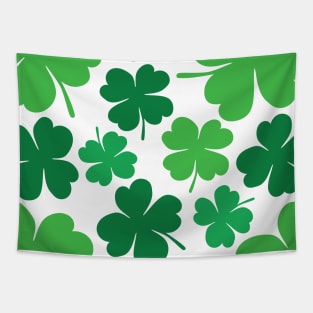 Lucky 4 Leaf Clover Pattern (green/white) Tapestry