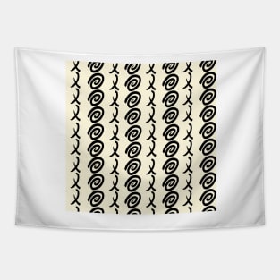 Hugs and Kisses Black on Ivory Pattern Tapestry
