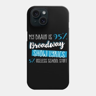 My Brain is 95% Broadway Show Lyrics 5% Useless School Stuff Phone Case