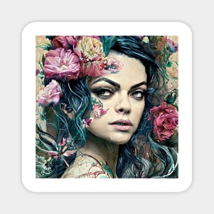 Mila and flowers Magnet