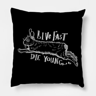 "Live Fast; Die Young" rabbit Pillow