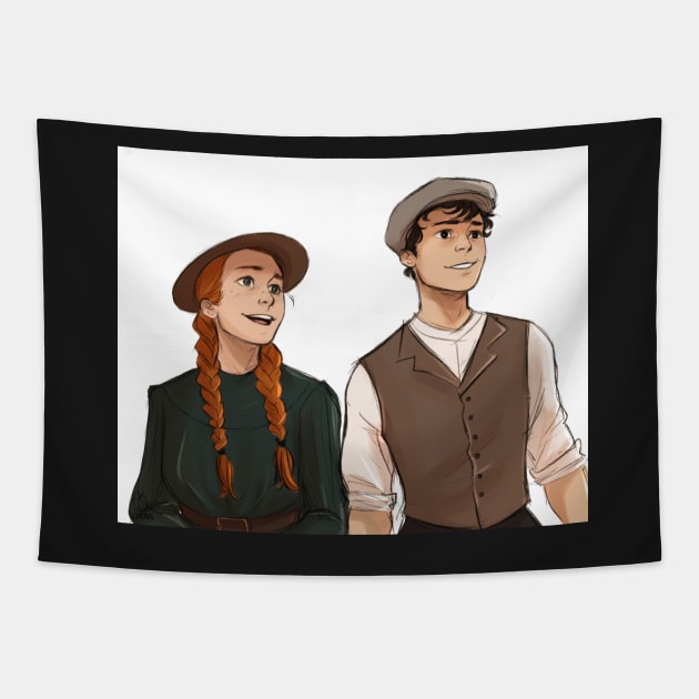 Anne and Gilbert - Anne of Green Gables Tapestry by vvivaa