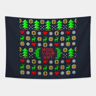 BITCOIN XMAS PATTERN Tapestry