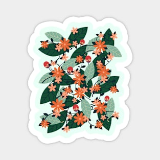 Flower and leaves 8 Magnet