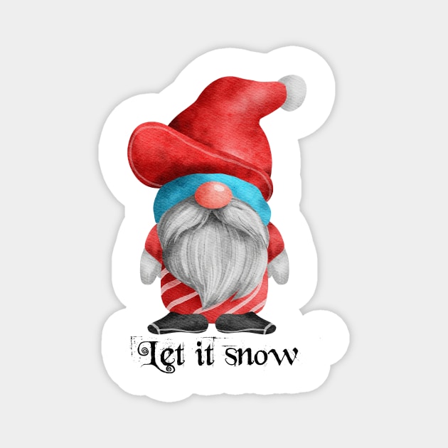 Let it snow gnome Magnet by love shop store