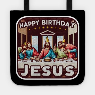 Happy Birthday Jesus Christmas Disciples Last Supper Tote