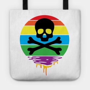 Skull and Bones Rainbow Sunset Tote