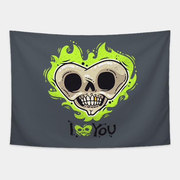 Burning Dead Heart Loves You Tapestry by Voysla