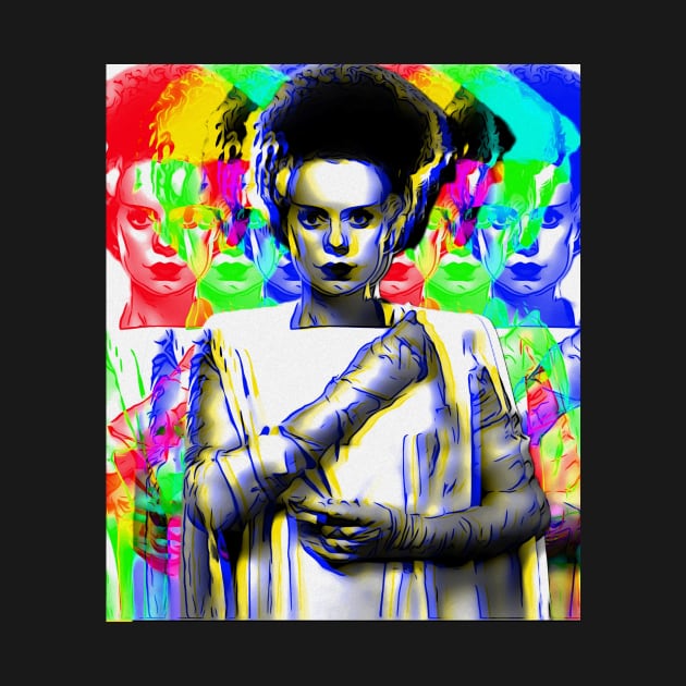 Kaleidoscopic Bride of Frankenstein by Atomic City Art