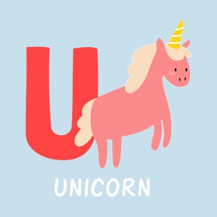 Unicorn Alphabet U funny T-Shirt