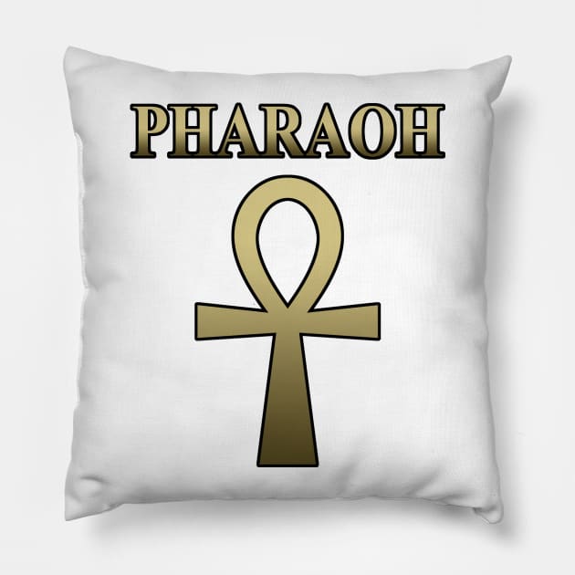 Pharaoh Ancient Egyptian Ankh Pillow by AgemaApparel