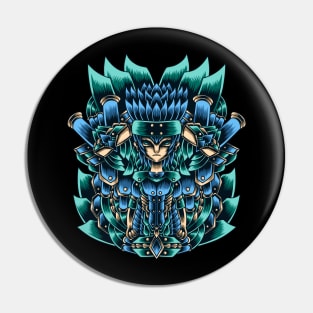 Artwork Illustration Young Man With His Mecha Partner Pin