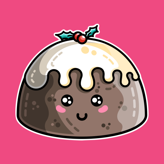 Kawaii Cute Christmas Pudding by freeves