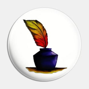 Write, feather and ink Pin