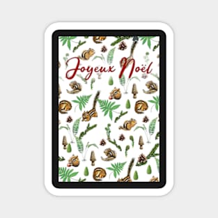 Forest Life White Background Christmas Card Magnet