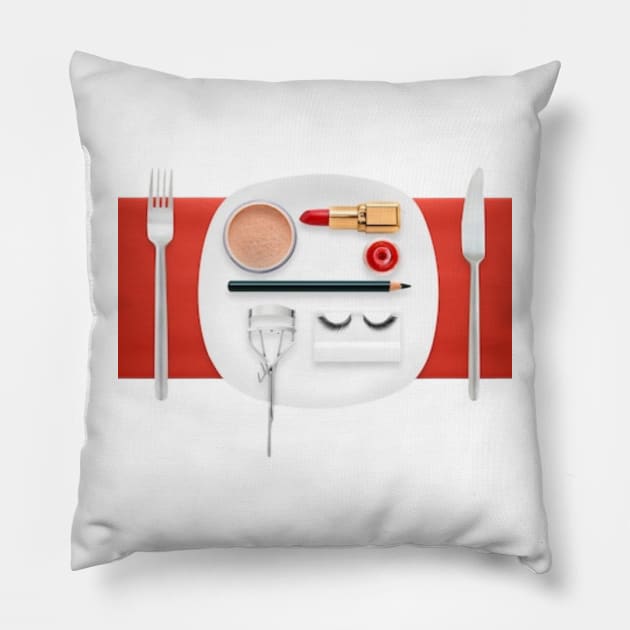 make up food Pillow by rogergren