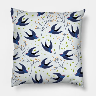 Swallow birds pattern. Pillow