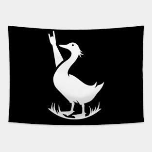 Cool Retro Ducks Rock 70s 80s 90s Funny Duck Tapestry