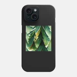 Watercolor Christmas Trees Phone Case