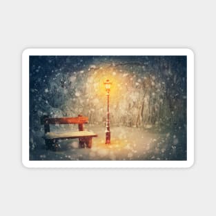 quiet winter night Magnet