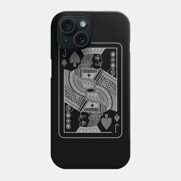 Jack of Spades Grayscale Phone Case by inotyler