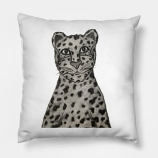 Leopard in Charcoal Pillow
