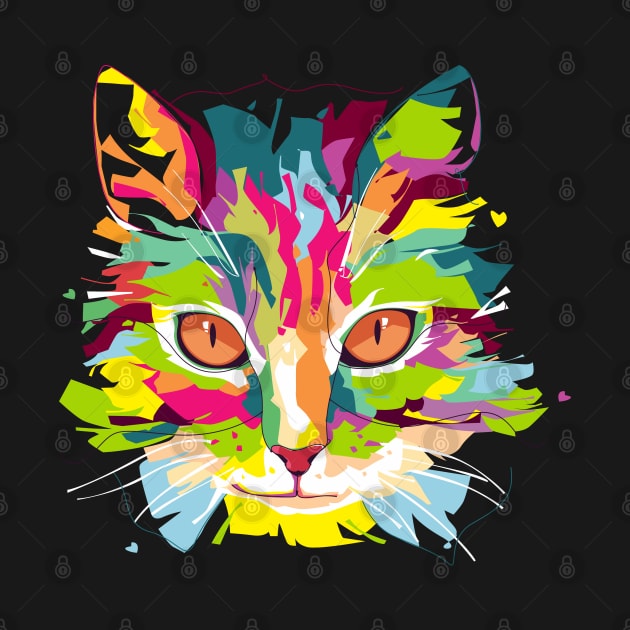 Cool pop art cat by UniqueDesignsCo