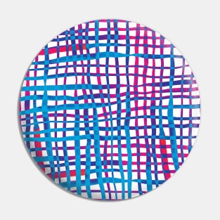 Watercolor doodle gingham - purple and blue Pin