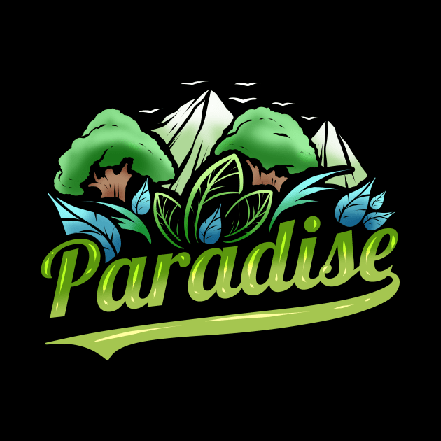 Logo Paradise With Trees And Mountains For Earth Day by SinBle