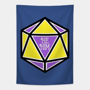 Nonbinary Pronoun Pride D20 He/Him Tapestry