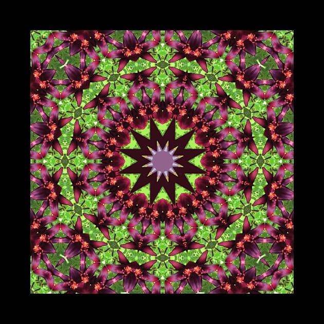 Mandala Kaleidoscope in Shades of Pink and Green by Crystal Butterfly Creations