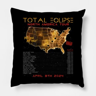 Total Solar Eclipse 2024 North America Tour Pillow