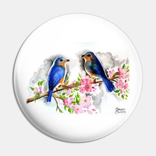 birds and flowers Pin