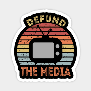 Defund The Media Retro Vintage Magnet