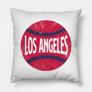 Los Angeles Retro Baseball - White Pillow
