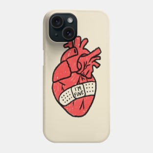 I'm Fine Broken Hearth With Plaster Sarcasm Phone Case