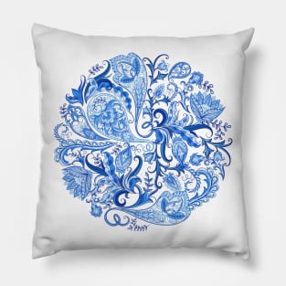 Abstract Blue Patterns Pillow