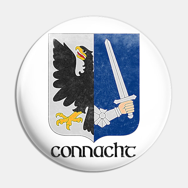 Connacht  / Irish Vintage Style Crest Coat Of Arms Design Pin by feck!