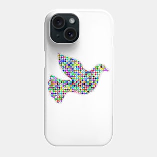 Dove in multicoloured mosaic design Phone Case