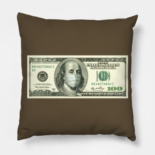 Pandemic 100 Dollar Bill Pillow