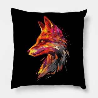 Abstract Flaming Fox Pillow