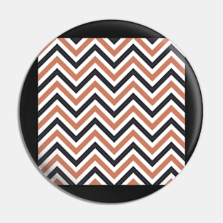 Salmon Dark Gray Wavy Lines Pattern Pin